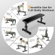 Heavy duty weight bench with adjustable height, suitable for various exercises like bench press and triceps dips.